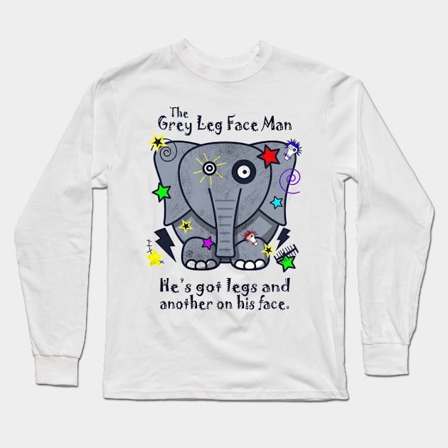 Mighty Grey Leg Face Man - Eye Voodoo Long Sleeve T-Shirt by eyevoodoo